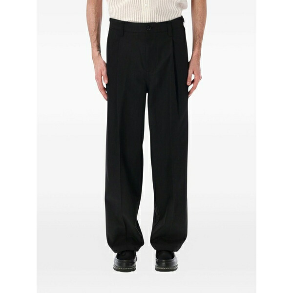 オベイ メンズ カジュアルパンツ ボトムス Dean pleated trousers Black