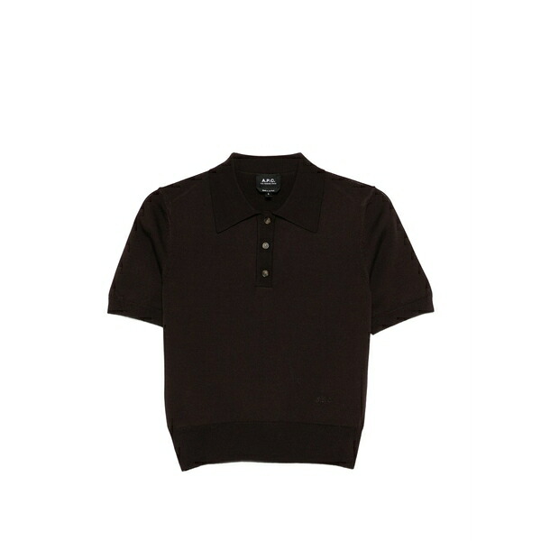 アーペーセー レディース スポーツシャツ トップス Half-button polo shirt Brown