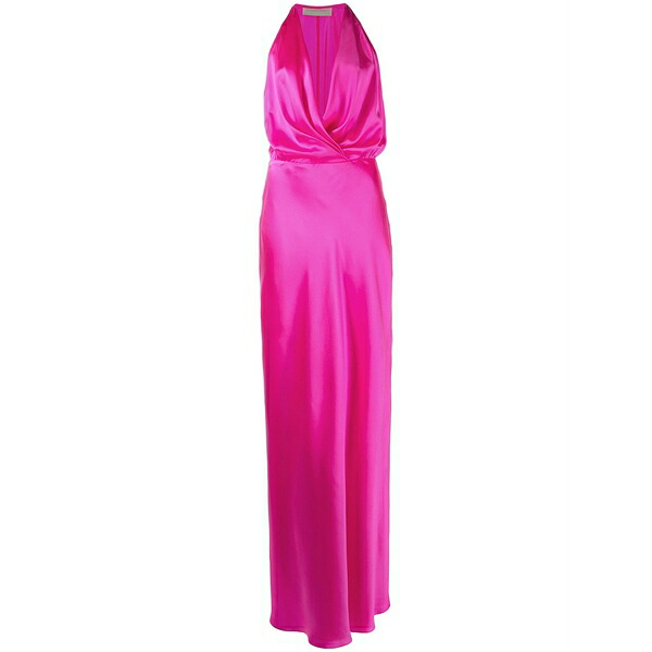ミシェルメゾン レディース ワンピース トップス Draped-detail halterneck gown Pink｜asty