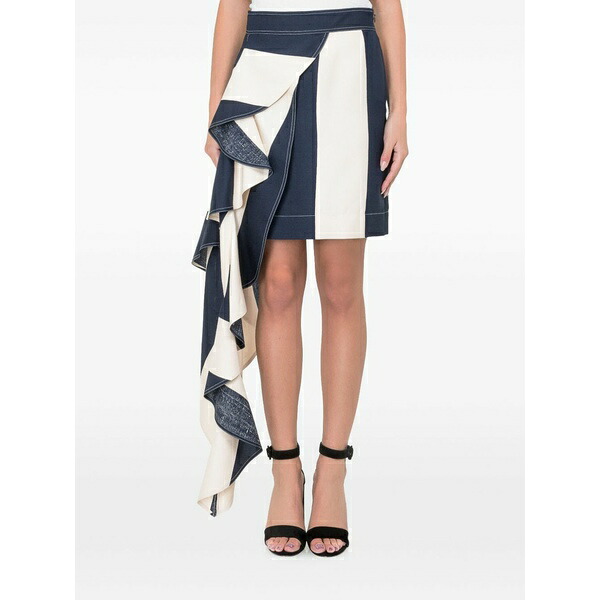 カルバンクライン レディース スコート ボトムス Striped mini skirt Blue