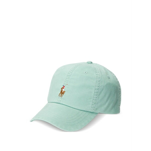 ラルフローレン メンズ かぶり笠 付属品 Logo-embroidered buckle-strap cap Green