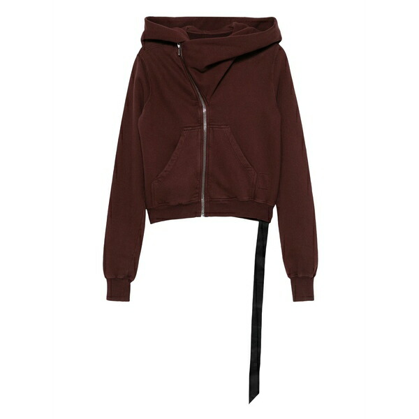 リックオウエンス レディース パーカー・スウェットシャツ アウター Zip-up hoodie Red
