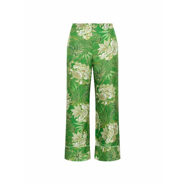 マリパルミ レディース カジュアルパンツ ボトムス Print piped trousers Green｜asty