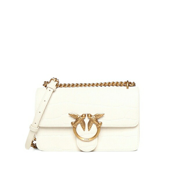 ピンコ レディース ショルダーバッグ 御徒面子 Small croc-effect cross body bag White