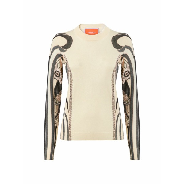 ラ・ダブル・ジェイ レディース ティーシャツ トップス Printed knitted top Neutrals