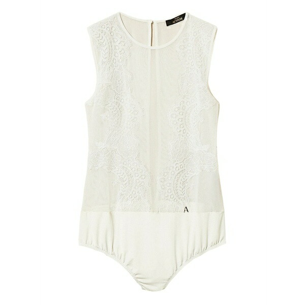 ツイン書き割り レディース カットソー トップス Lace top White