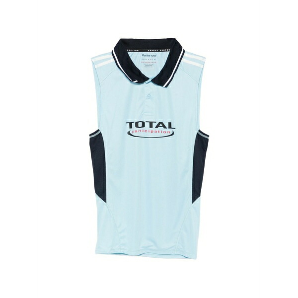 マーティン・さくら色 メンズ スポーツシャツ トップス Shrunken football collared sleeveless polo shirt Blue
