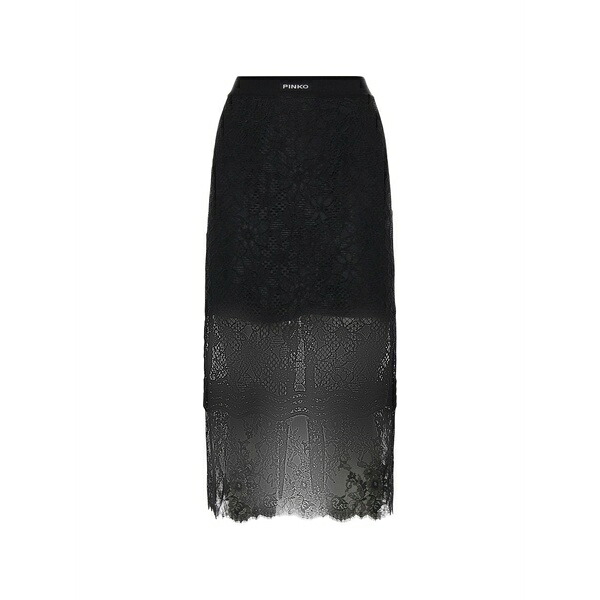 ピンコ レディース スカート ボトムス Lace midi skirt Black