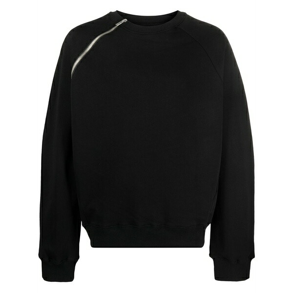 ヘリオットエミル メンズ 編み物\u0026ティーシャツ アウター Zip-detail cotton jumper Black