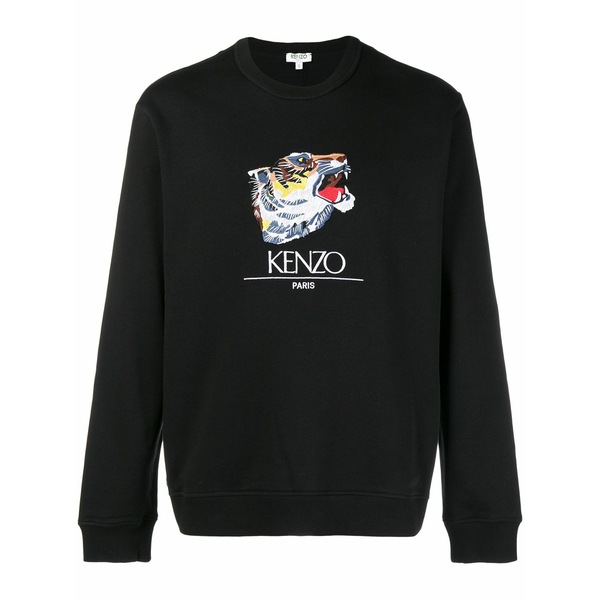 ケンゾー メンズ パーカー・スウェットシャツ アウター Tiger head sweatshirt Black｜asty
