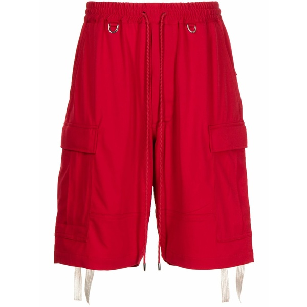 マスターマインド・ジャパン メンズ カジュアルパンツ ボトムス Logo-print bermuda shorts Red|asty