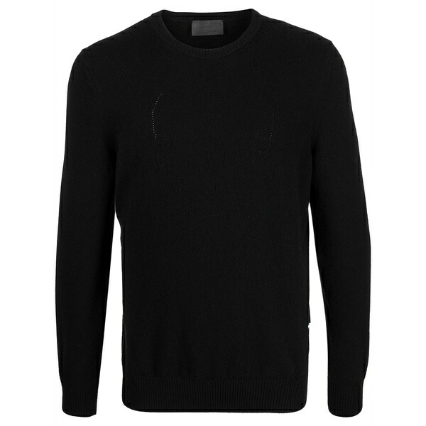 フィリップ飾り気のない メンズ 編み物\u0026プルオーバー アウター Round neck knitted jumper Black