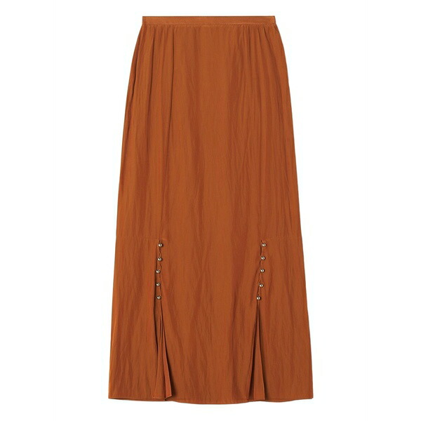 ランバン レディース スコート ボトムス Pleated button-detail skirt Orange