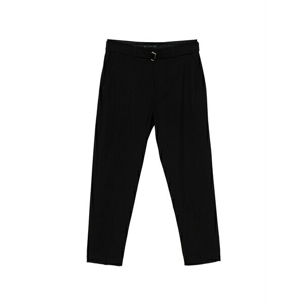 ロウブランド メンズ 心地好いズボン下 ボトムス Virgil belted trousers Black