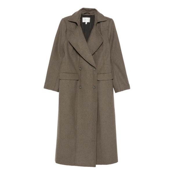 ゲタス レディース コート アウター Double-breasted lapel coat Brown｜asty