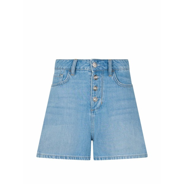 リュージョー レディース 心地好いズボン下 ボトムス Button-fastening shorts Blue