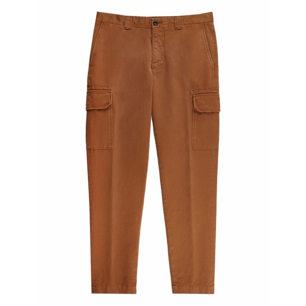 投げること御召しもの メンズ 心地好いズボン下 ボトムス Cargo-pocket cotton trousers Brown