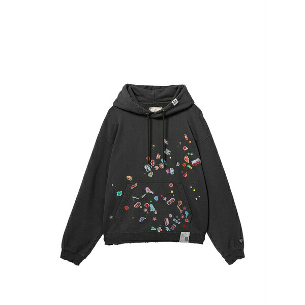 ミハラヤスヒロ メンズ パーカー・スウェットシャツ アウター All-over graphic print hoodie Grey