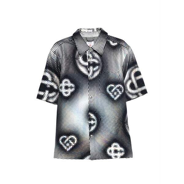 カサブランカ メンズ プルオーバー トップス Pearlescent monogram shirt Black