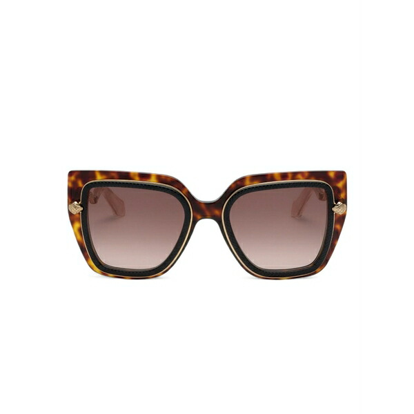 ロベルトカヴァリ レディース サングラス&アイウェア アクセサリー Tortoiseshell oversized sunglasses Brown|asty