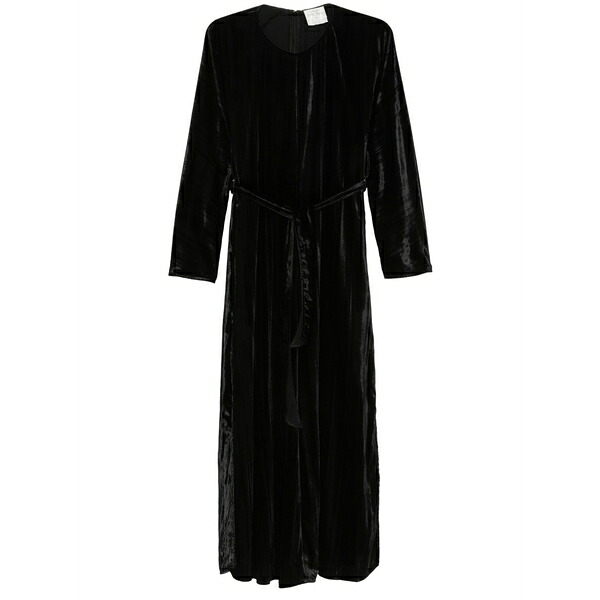 フォルテ フォルテ レディース 衣装 トップス Pleated velvet maxi dress Black