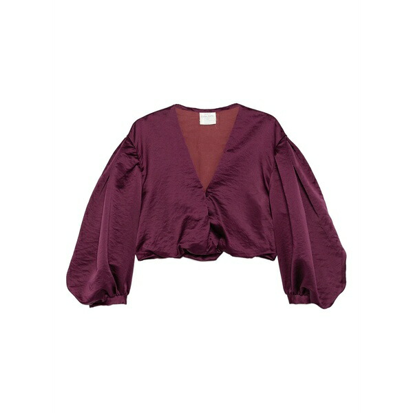 フォルテ フォルテ レディース プルオーバー トップス Balloon-sleeve v-neck top Red