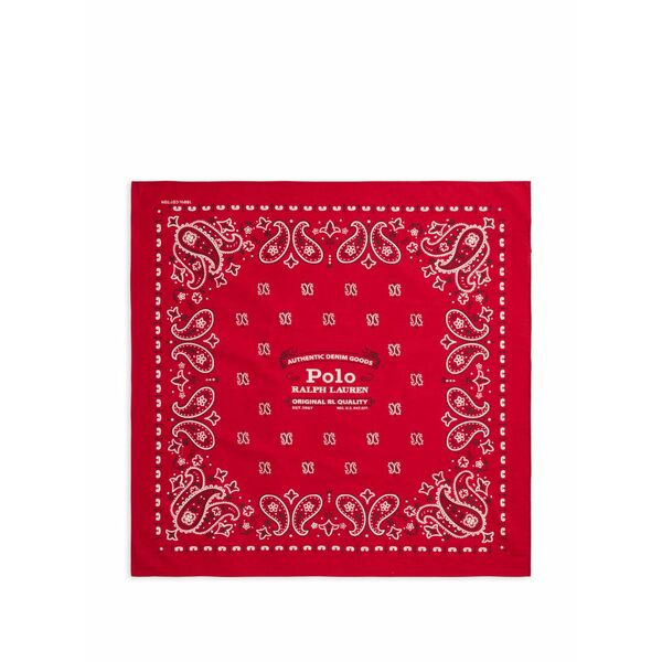 ラルフローレン メンズ 消音装置・袈裟・えり巻き 佩び物 Paisley logo scarf Red