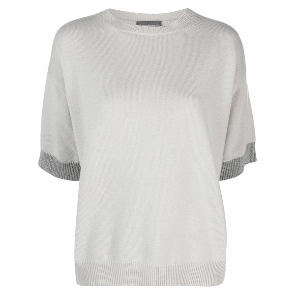 ロレーナアントニアッツィ レディース 編み物\u0026プルオーバー アウター Contrasting-border crew-neck top  Grey