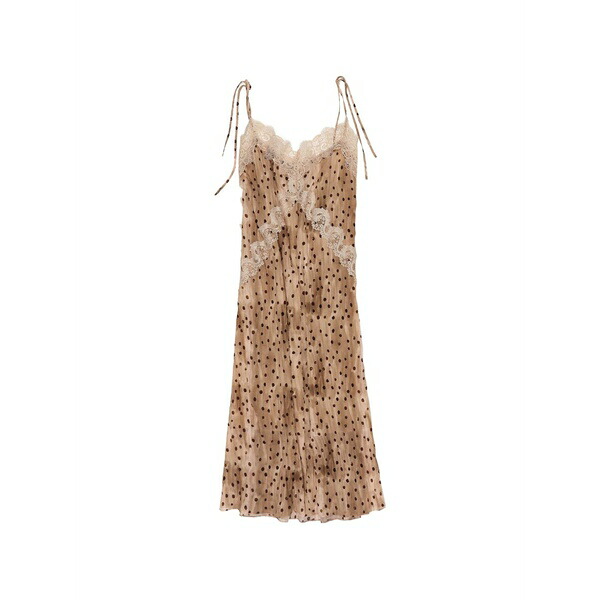 ビンバ イ ローラ レディース ワンピース トップス Polka-dot midi dress Neutrals｜asty