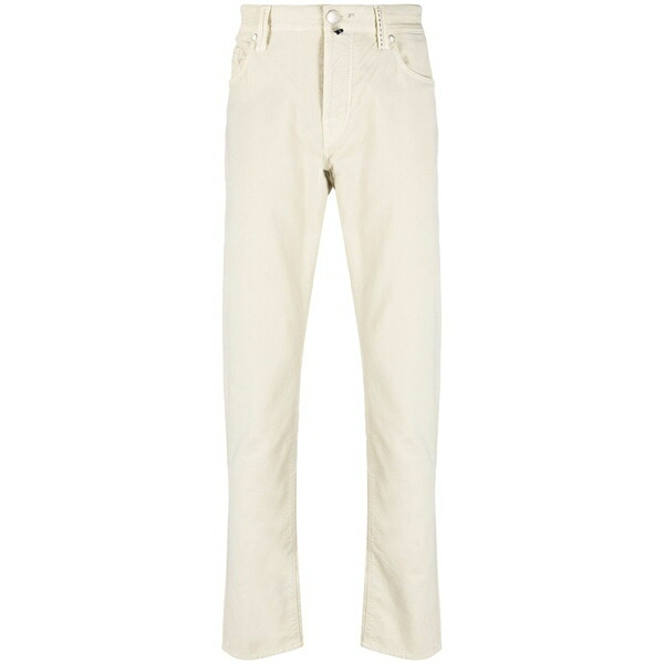 トラマロッサ メンズ 心地好いズボン下 ボトムス Leonardo logo-patch slim-fit trousers Neutrals