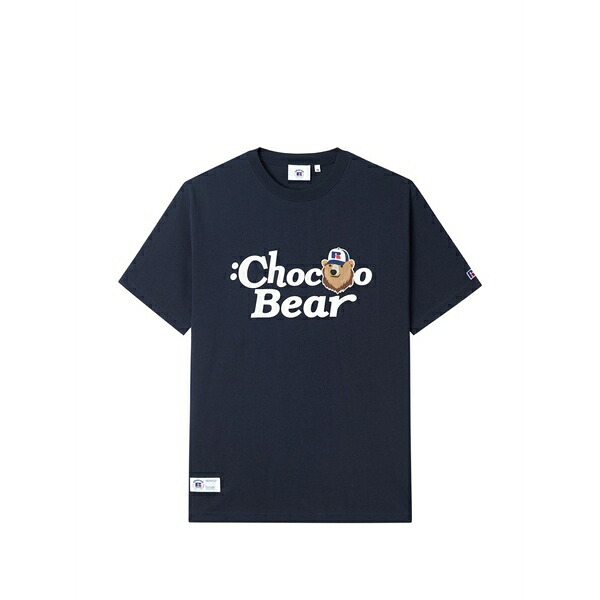 チョコレート メンズ Tシャツ トップス Bear-motif t-shirt Blue|asty