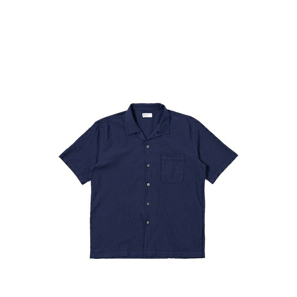 ユニバーサルワークス メンズ シャツ トップス Chest-pocket textured shirt Blue｜asty