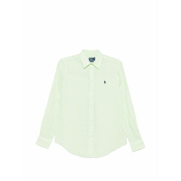 ラルフローレン レディース プルオーバー トップス Striped long-sleeve shirt Green