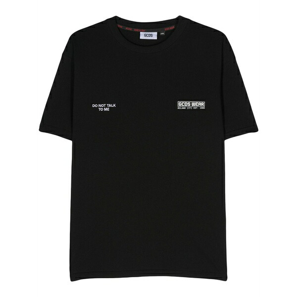 ジーシーディーエス メンズ Tシャツ トップス Do not talk to me cotton t-shirt Black|asty