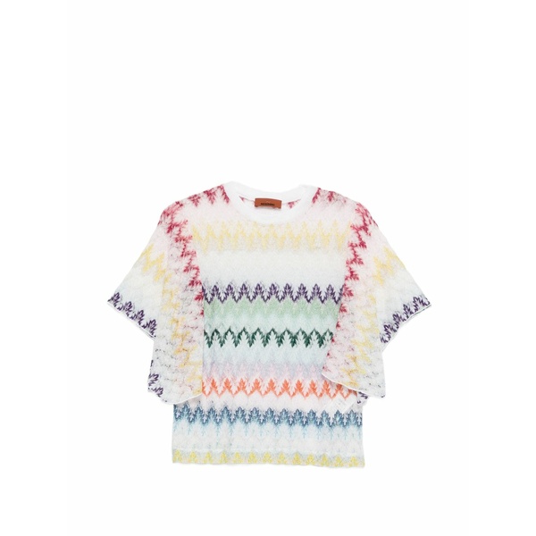 ミッソーニ レディース ティーシャツ トップス Flutter-sleeve t-shirt White