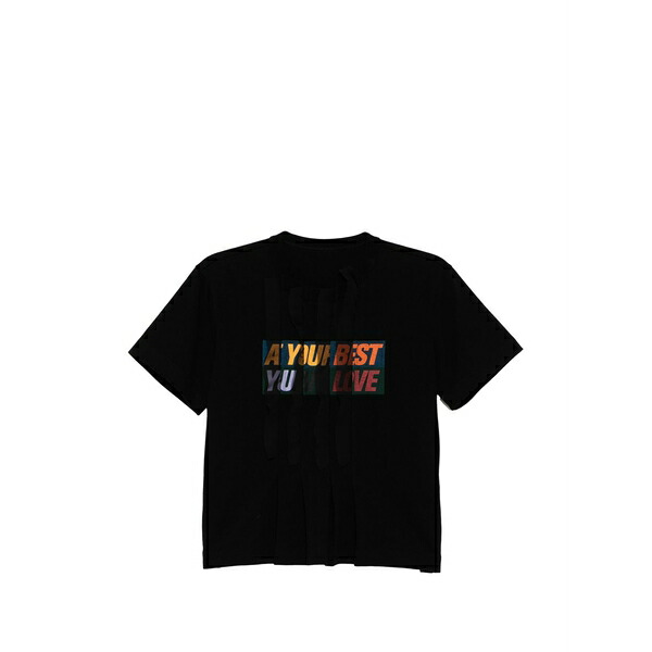 サカイ レディース ティーシャツ トップス Slogan-print t-shirt Black