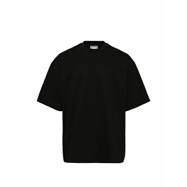 ウーヨンミ メンズ プルオーバー トップス Black t-shirt Black