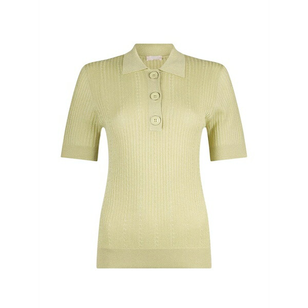 リュージョー レディース スポーツシャツ トップス Buttoned polo shirt Yellow