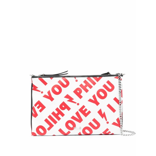 フィロソフィーデロレンゾセラフィーニ レディース ショルダーバッグ バッグ I love you leather crossbody bag Red｜asty