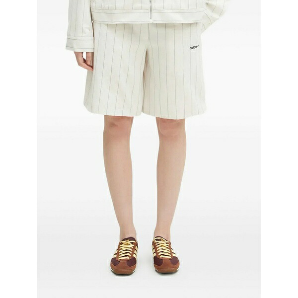 アディダス レディース 心地好いズボン下 ボトムス Pinstripe shorts White