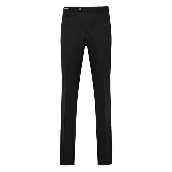 コルネリアーニ メンズ 心地好いズボン下 ボトムス Raw-edge wool trousers Black