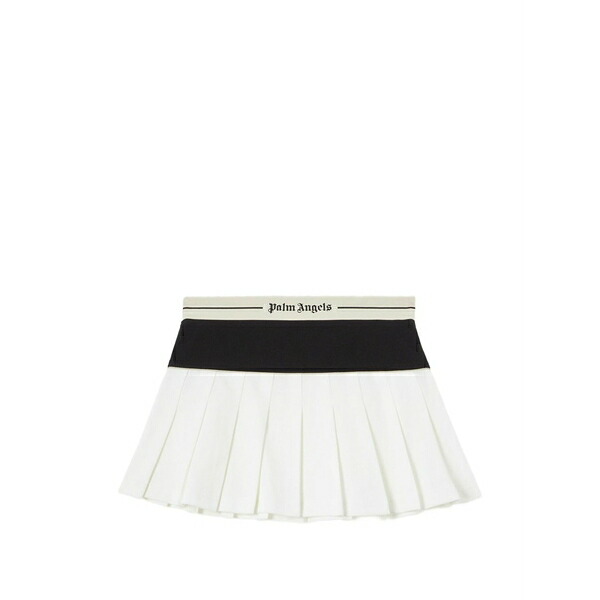 パーム・エンジェルス レディース スカート ボトムス Logo pleated mini skirt White｜asty