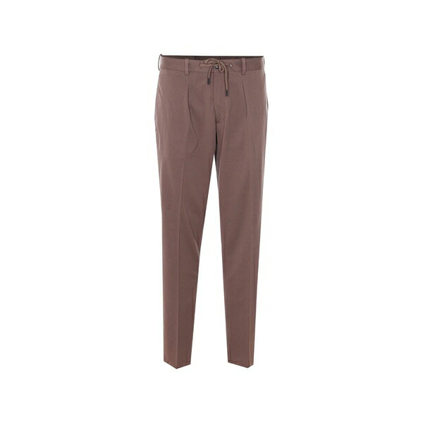 チルコロ1901 メンズ カジュアルパンツ ボトムス Drawstring waist trousers Brown|asty