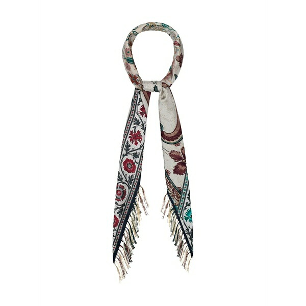 ピエール＝ルイ・マシア メンズ えり巻き・袈裟・えり巻き 付属物 Floral-pattern fringed-edges scarf White