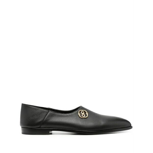 バリー レディース スリッポン・ローファー シューズ Pointed-toe leather loafers  Black