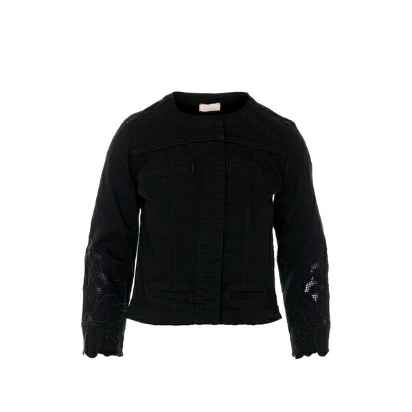 リュージョー レディース ジャケット&ブルゾン アウター Embroidered crewneck jacket Black|asty