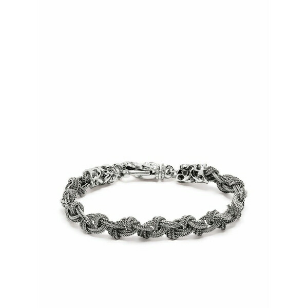 エマニュエレ ビコッキ メンズ ブレスレット・バングル・アンクレット 添え物 Braided knot bracelet Silver