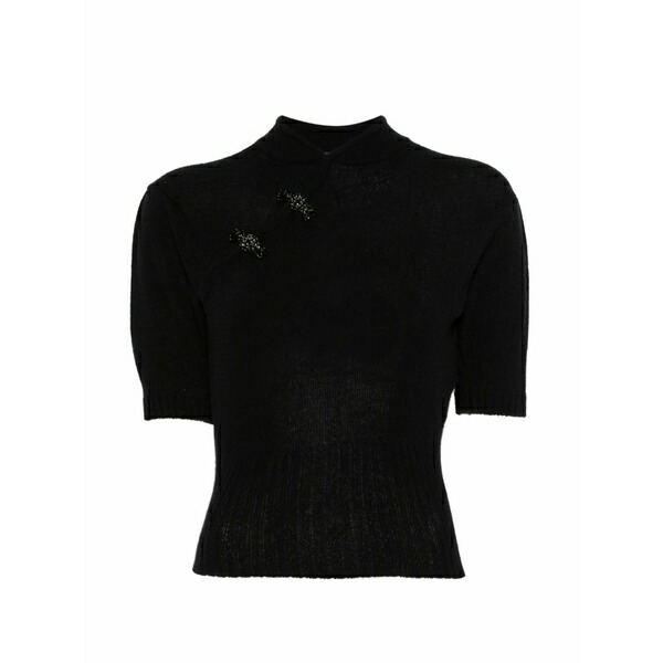 シモーネ・ロシャ レディース 編み物\u0026スウェーター アウター Bead-embellished sweater Black
