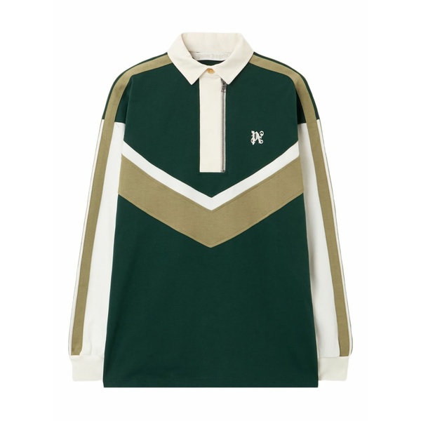 パーム・エンジェルス レディース ポロシャツ トップス Monogram colourblock polo shirt Green|asty