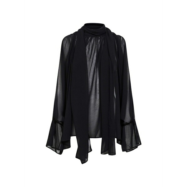 チアラ・ボニ・プティ・ローブ レディース シャツ トップス Semi-sheer blouse Black｜asty